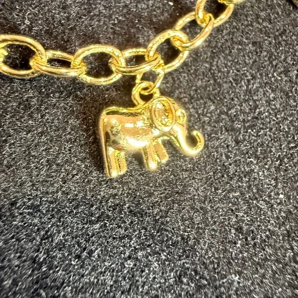 14K Gold Plated Elephant Charm Bracelet - Picture 3 of 4